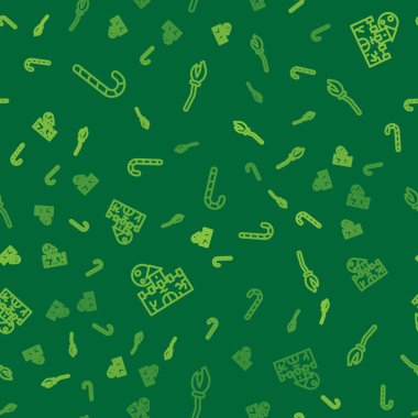 Noel şeker kamışını, kaleyi ve cadıların süpürgesini kusursuz bir şekilde dizin. Vektör