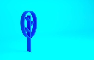 Mavi arkaplanda mavi ıspanak simgesi izole edildi. Minimalizm kavramı. 3d illüstrasyon 3B canlandırma