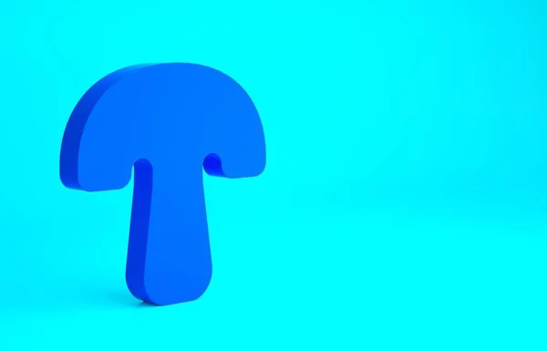 Blue Mushroom icon isolated on blue background. Minimalism concept. 3d illustration 3D render — Stock Photo, Image