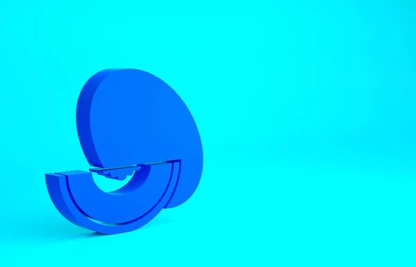 青い背景に青いメロンの果実のアイコンが孤立しています。最小限の概念。3Dイラスト3Dレンダリング — ストック写真