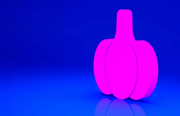 Icona di aglio rosa isolata su sfondo blu. Concetto minimalista. Illustrazione 3d rendering 3D — Foto Stock