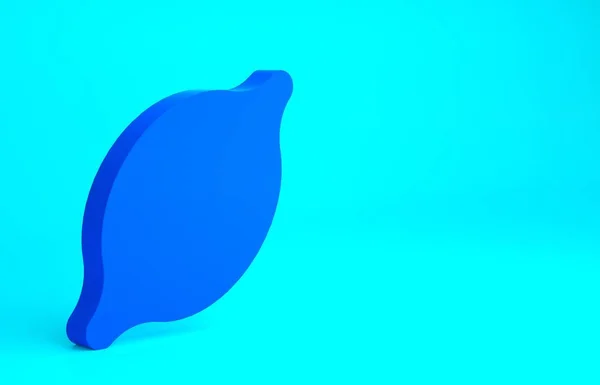 Ícone de limão azul isolado no fundo azul. Conceito de minimalismo. 3D ilustração 3D render — Fotografia de Stock