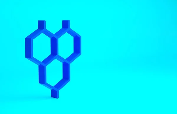 Blue Chemical formula icon isolated on blue background. Abstract hexagon for innovation medicine, health, research and science. Minimalism concept. 3d illustration 3D render — Stock Photo, Image