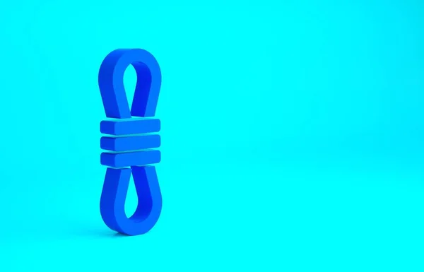 Blue Climber touw pictogram geïsoleerd op blauwe achtergrond. Extreme sport. Sportuitrusting. Minimalisme concept. 3d illustratie 3D renderen — Stockfoto