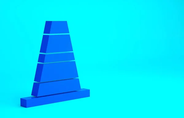 Ícone de tráfego azul isolado no fundo azul. Conceito de minimalismo. 3D ilustração 3D render — Fotografia de Stock