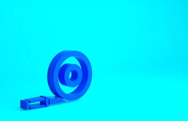 Blue Fire icona avvolgitubo isolato su sfondo blu. Concetto minimalista. Illustrazione 3d rendering 3D — Foto Stock