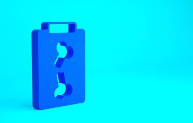 Mavi arkaplanda mavi X-ray çekim simgesi izole edildi. Minimalizm kavramı. 3d illüstrasyon 3B canlandırma