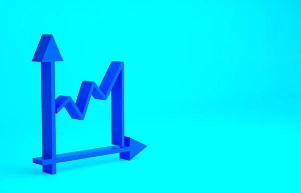 Blaues Diagramm, Zeitplan, Diagramm, Infografik, Kuchendiagramm-Symbol isoliert auf blauem Hintergrund. Minimalismus-Konzept. 3D Illustration 3D Renderer — Stockfoto