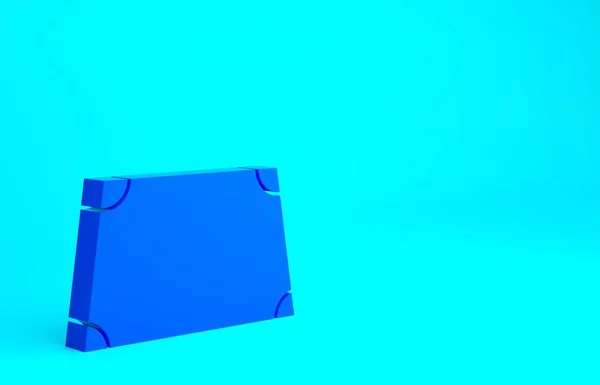 Icône de forme trapézoïdale aiguë bleue isolée sur fond bleu. Concept de minimalisme. Illustration 3D rendu 3D — Photo