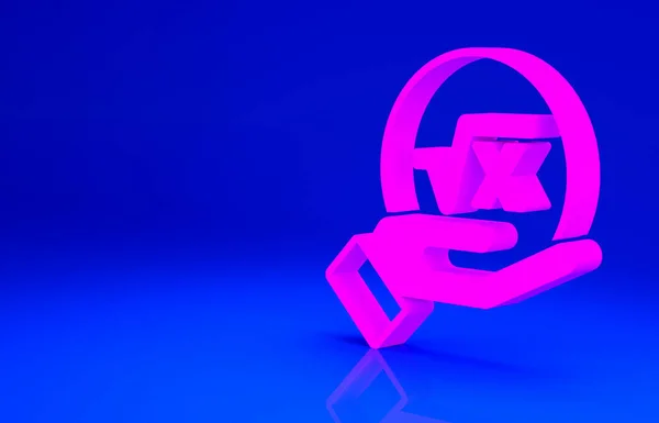 Rosa Raíz cuadrada del icono del glifo x aislado sobre fondo azul. Expresión matemática. Concepto minimalista. 3D ilustración 3D render —  Fotos de Stock