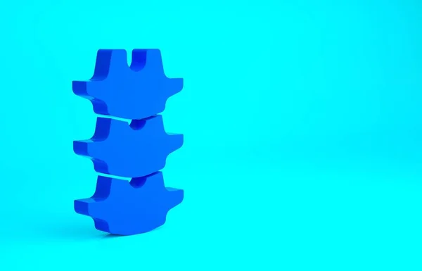 Ikona páteře Blue Human izolovaná na modrém pozadí. Minimalismus. 3D ilustrace 3D vykreslení — Stock fotografie