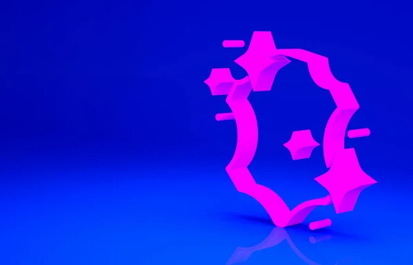 Ícone de couro rosa isolado no fundo azul. Conceito de minimalismo. 3D ilustração 3D render — Fotografia de Stock