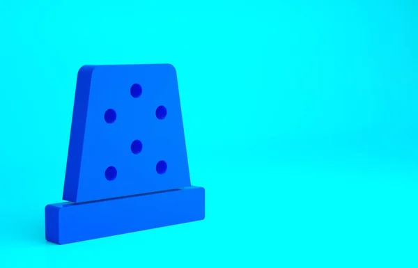 Blå Thimble för sömnad ikon isolerad på blå bakgrund. Minimalistiskt koncept. 3D-återgivning för 3D — Stockfoto