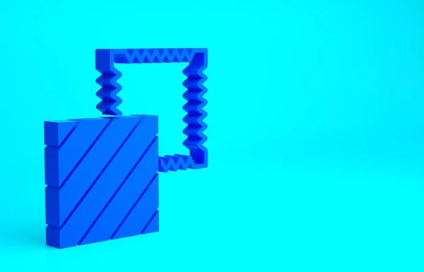 Blaues Textilstoffrollen-Symbol auf blauem Hintergrund. Rollen, Matten, Teppiche, Stoffe, Teppiche oder Papierrollen. Minimalismus-Konzept. 3D Illustration 3D Renderer — Stockfoto