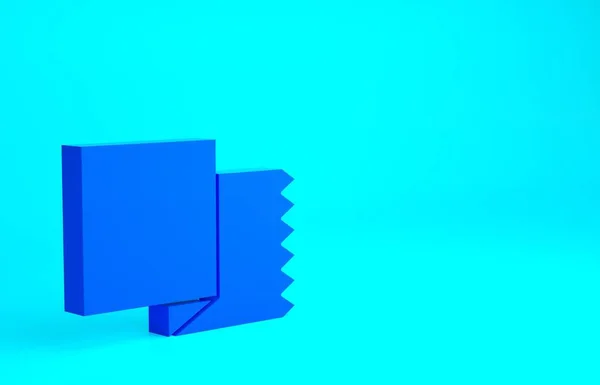 블루 텍스처 천 롤 아이콘은 파란 배경에 분리되어 있습니다. 롤, 매트, 깔개, 천, 카펫, 종 이 롤 아이콘. 미니멀리즘의 개념입니다. 3d 삽화 3D 렌더링 — 스톡 사진