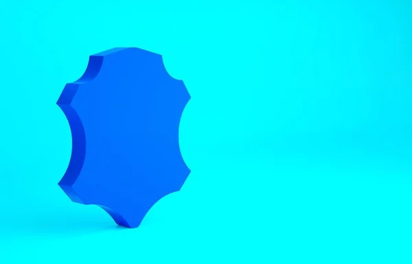 Ícone de couro azul isolado no fundo azul. Conceito de minimalismo. 3D ilustração 3D render — Fotografia de Stock