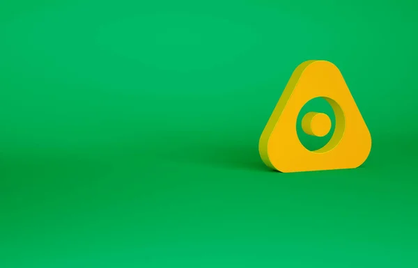 オレンジ緑の背景に隔離されたチョークアイコンを縫う。最小限の概念。3Dイラスト3Dレンダリング — ストック写真