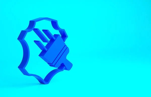 Blauw Lederen icoon geïsoleerd op blauwe achtergrond. Minimalisme concept. 3d illustratie 3D renderen — Stockfoto