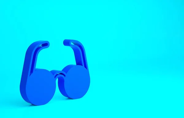 Kék szemüveg ikon elszigetelt kék háttérrel. Szemüveg keret szimbólum. Minimalizmus koncepció. 3d illusztráció 3D render — Stock Fotó
