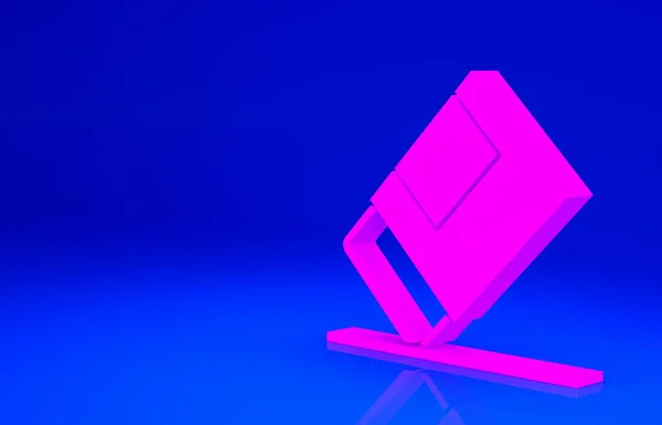 Roze Eraser of rubber icoon geïsoleerd op blauwe achtergrond. Minimalisme concept. 3d illustratie 3D renderen — Stockfoto