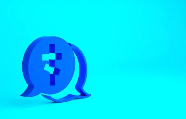 Tumba azul con icono de cruz aislado sobre fondo azul. Concepto minimalista. 3D ilustración 3D render —  Fotos de Stock