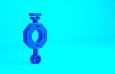 Mavi Çin kağıt fener ikonu mavi arkaplanda izole edildi. Minimalizm kavramı. 3d illüstrasyon 3B canlandırma