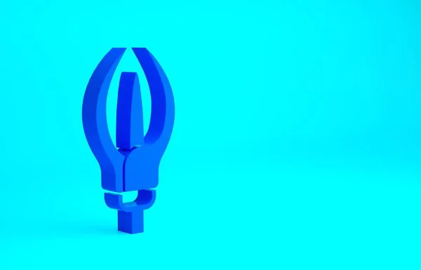 Icono de flor de lirio azul aislado sobre fondo azul. Concepto minimalista. 3D ilustración 3D render —  Fotos de Stock