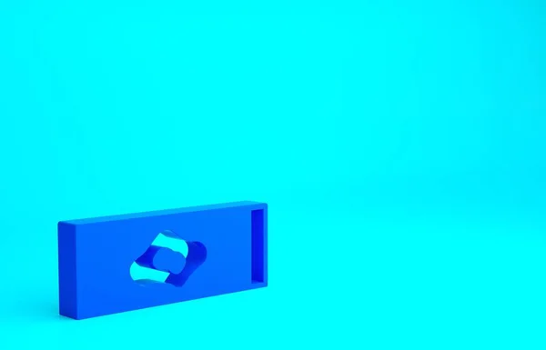 Test na obecność niebieskiej krwi i ikona koronawirusa wyizolowana na niebieskim tle. Koronawirus, COVID-19. 2019-nCoV. Koncepcja minimalizmu. Ilustracja 3D 3D renderowania — Zdjęcie stockowe