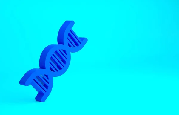 블루 DNA 심볼 아이콘 이 파란색 배경에서 분리되었습니다. 미니멀리즘의 개념입니다. 3d 삽화 3D 렌더링 — 스톡 사진