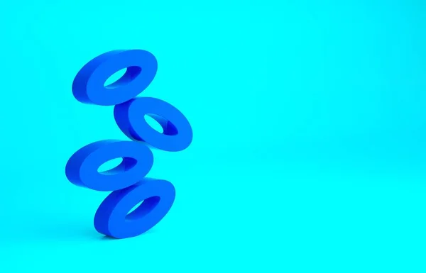 Blauwe medische hemoglobine erytrocyten pictogram geïsoleerd op blauwe achtergrond. Minimalisme concept. 3d illustratie 3D renderen — Stockfoto