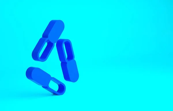 Ікона Blue Virus ізольована на синьому тлі. Вірус Корони 2019-nCoV. Бактерії та мікроби, рак клітин, мікроби, гриби. Концепція мінімалізму. 3D-рендеринг — стокове фото