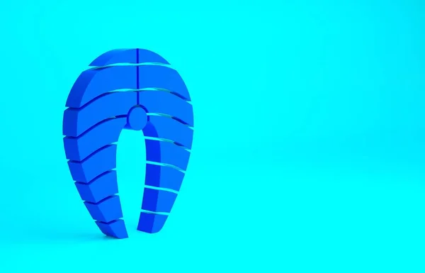 Ікона Blue Fish Seak ізольована на синьому фоні. Концепція мінімалізму. 3D-рендеринг — стокове фото