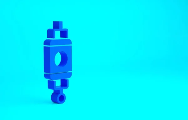 Icono de linterna de papel chino azul aislado sobre fondo azul. Concepto minimalista. 3D ilustración 3D render — Foto de Stock