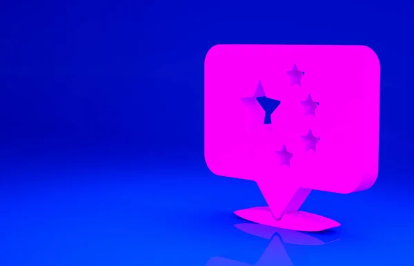 Das Symbol der rosafarbenen China-Flagge isoliert auf blauem Hintergrund. Minimalismus-Konzept. 3D Illustration 3D Renderer — Stockfoto