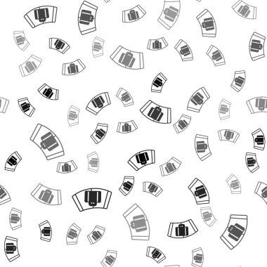 Yolcu bavulu, bavulu, çantası, bagaj ikonu beyaz arka planda izole edilmiş pürüzsüz bir şablon. Vektör