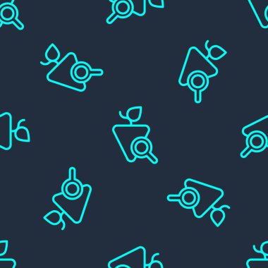 Yeşil çizgi üzümleri ikonu mavi arkaplanda izole edilmiş pürüzsüz desen. Üzüm seçimi. Vektör