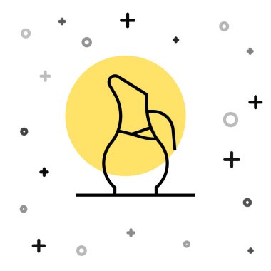 Beyaz arka planda izole edilmiş şarap ikonu için siyah çizgi reddi. Rastgele dinamik şekiller. Vektör