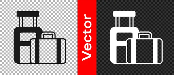 Schwarzer Koffer Für Reisesymbol Isoliert Auf Transparentem Hintergrund Reisegepäckzeichen Reisegepäcksymbol — Stockvektor