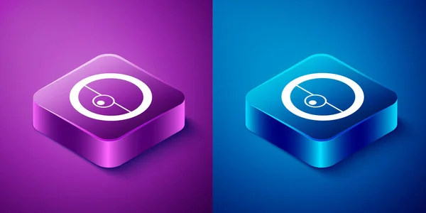 Isometric Robot Vacuum Cleaner Icon Isolated Blue Purple Background Home — Stock Vector