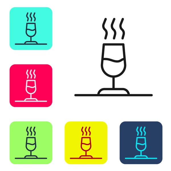 Black Line Wine Tasting Degustation Icon Isolated White Background Sommelier — Stock Vector