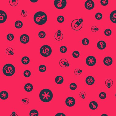 Acil Durum, Meteoroloji, Termometre, Dolar ve Laktoz 'u kusursuz desenli medikal sembollere göre ayarlayın. Vektör