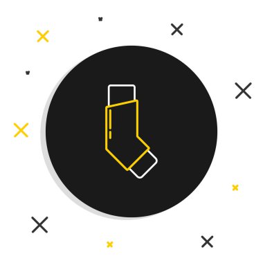 Beyaz arkaplanda çizgi solunum simgesi izole edildi. Öksürük şurubu, solunum, alerjik hasta. Renkli taslak konsepti. Vektör