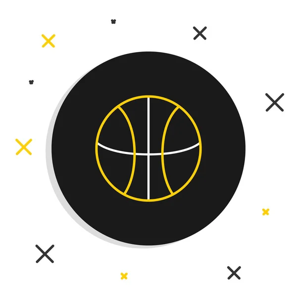 Linie Basketball Ball Symbol Isoliert Auf Weißem Hintergrund Sport Symbol — Stockvektor