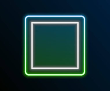 Parlayan neon çizgi dikiş şablonu simgesi siyah arkaplanda izole edildi. Dikiş için işaretler. Renkli taslak konsepti. Vektör