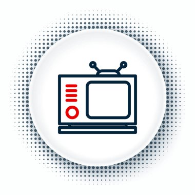 Retro TV simgesi beyaz arkaplanda izole edildi. Televizyon tabelası. Renkli taslak konsepti. Vektör