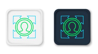 Çizgi başı avlanma simgesi beyaz arkaplanda izole edildi. İş hedefi ya da İstihdam tabelası. İş için insan kaynakları ve adam toplama. Renkli taslak konsepti. Vektör