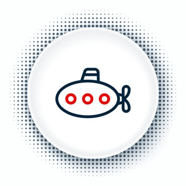 Çizgi Denizaltı oyuncak simgesi beyaz arkaplanda izole edildi. Renkli taslak konsepti. Vektör