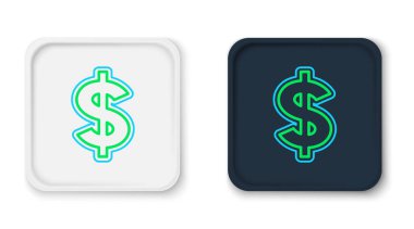 Beyaz arkaplanda çizgi dolar sembolü simgesi izole edildi. Nakit ve para, servet, ödeme sembolü. Kumarhane kumarı. Renkli taslak konsepti. Vektör