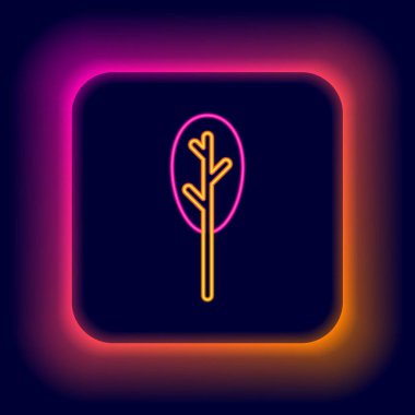 Parlayan neon hattı Ispanak simgesi siyah arkaplanda izole edildi. Renkli taslak konsepti. Vektör