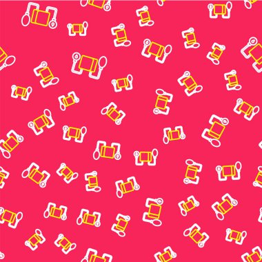 Çizgi tansiyon ikonu kırmızı arkaplanda izole edilmiş pürüzsüz desen. Vektör